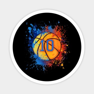 10 Years Old 10th Birthday Basketball For Boys Party Magnet